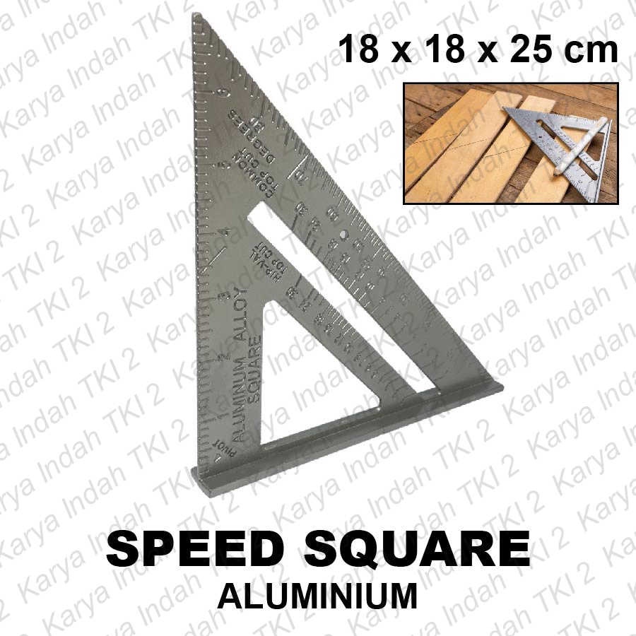 Speed Square Aluminium Tebal Combination Square Siku Sudut Tukang Aluminum 6 Inch