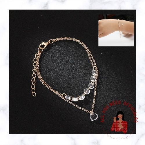 ✿AYN✿ Versi Korea mutiara crystal Emas FA09 Berlian Gelang Gelang Mutiara