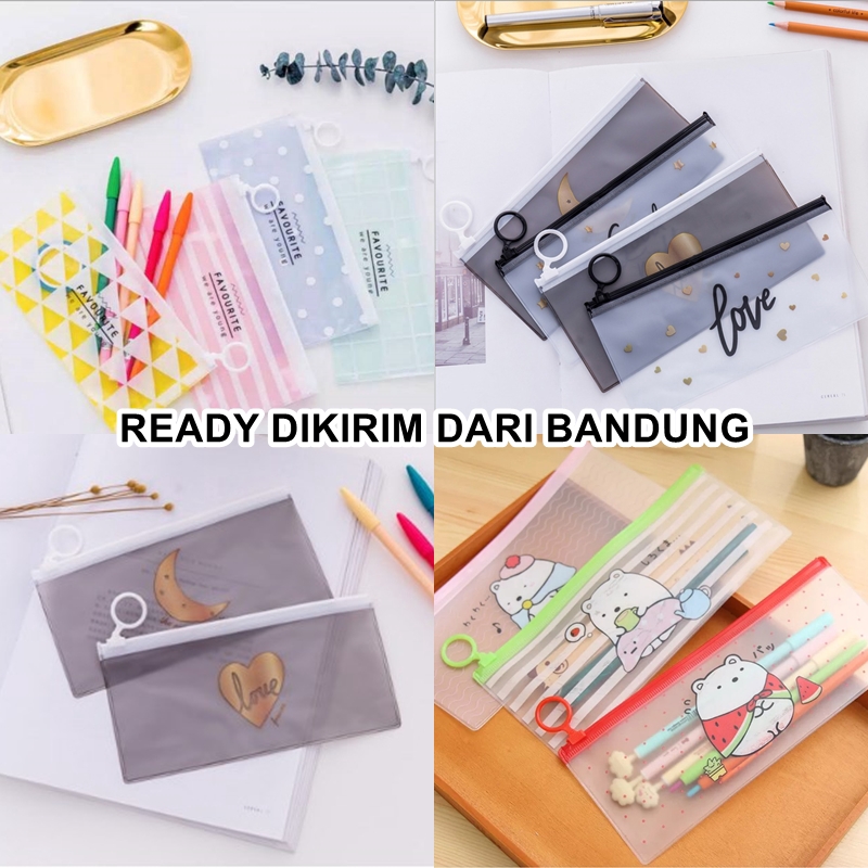 Tempat Pensil unik motif Transparan Sumikko Gurashi motif zipper-6