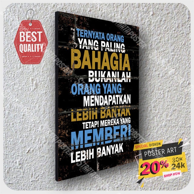 Pajangan dinding quotes - poster motivasi - hiasan dinding motivasi - poster dinding - 203038STA