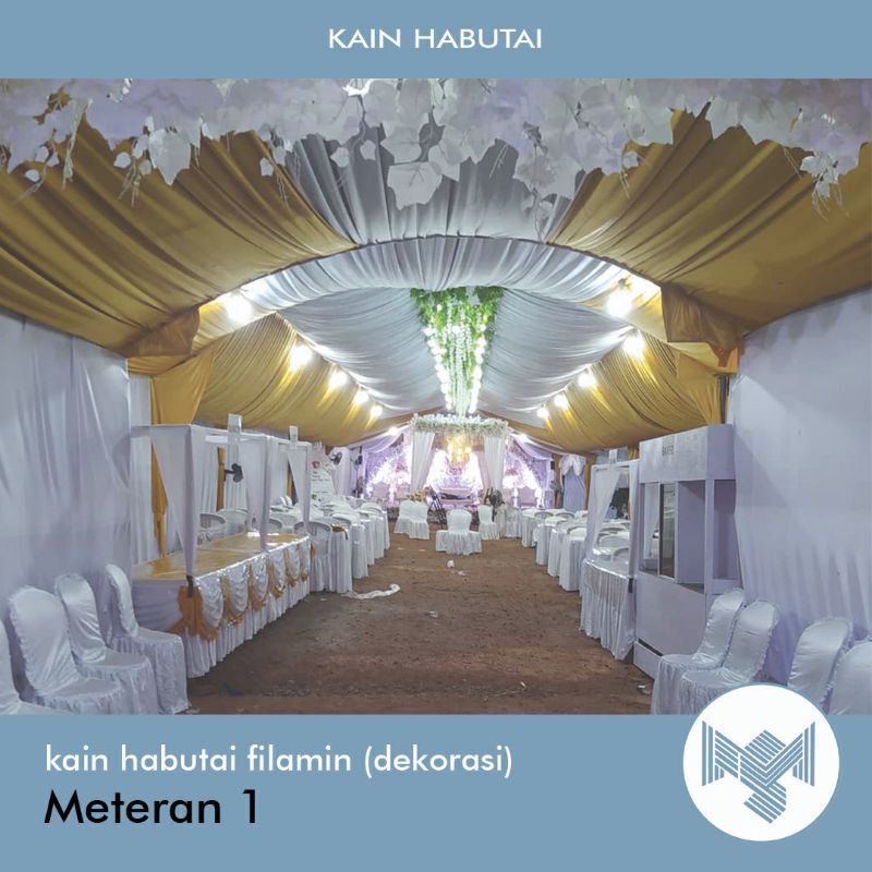 KAIN DEKORASI DEKOR TENDA LAMARAN BACKDROP HABUTAI ABUTAI FILAMIN TEROP