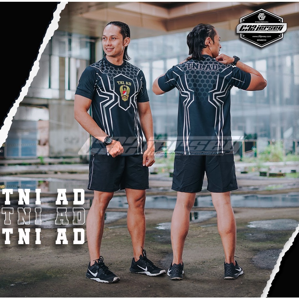 KAOS JERSEY TNI AD SPIDER HITAM  FULLPRINT / JERSEY TNI AD FULLPRINT PREMIUM