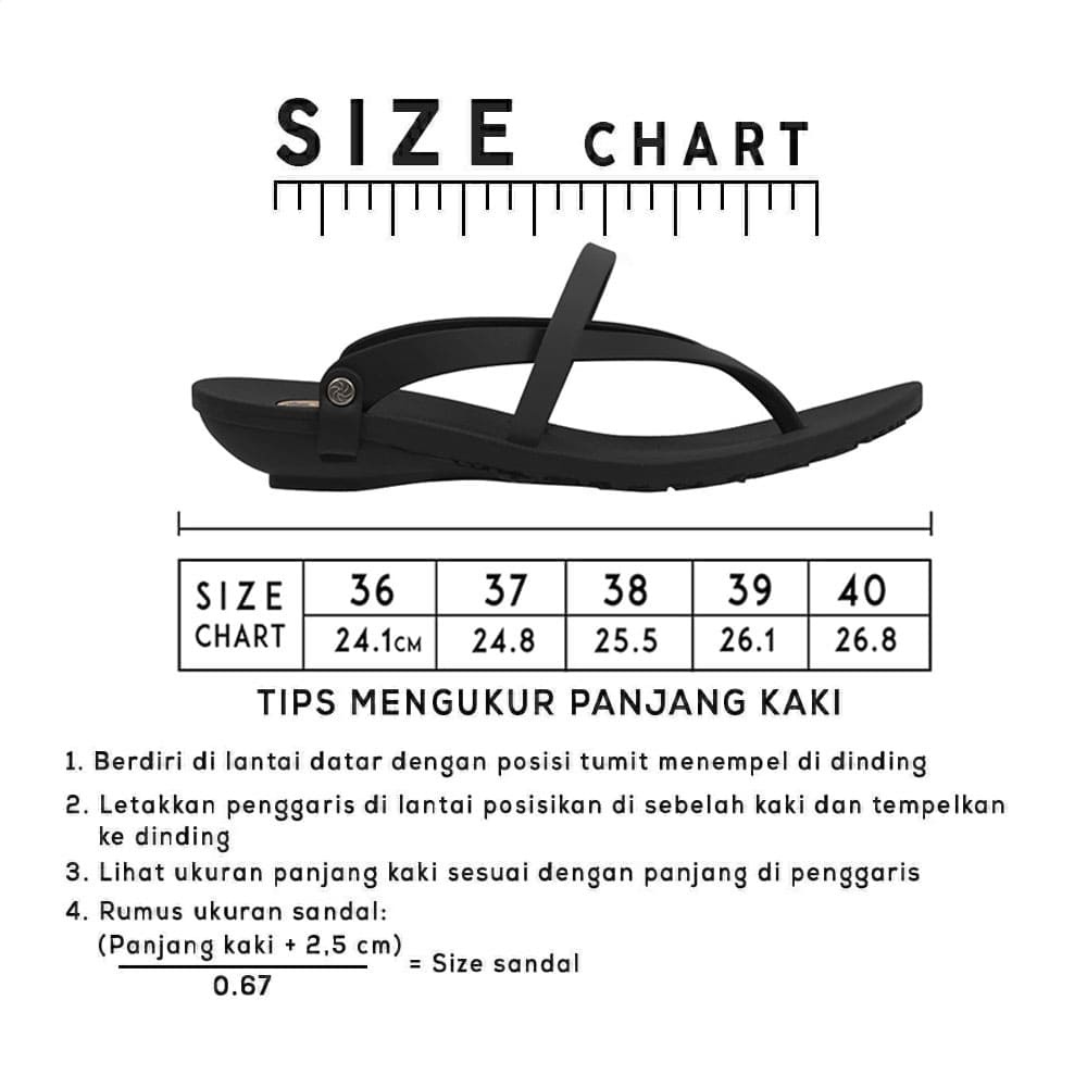 Camou Sendal Sandal Jepit Tali Wanita Bahan Full Karet Original Sabina - Hitam