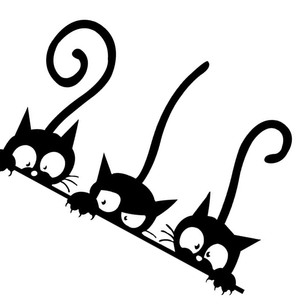  Stiker  Dinding Decal Desain Kartun Kucing  Lucu  Untuk 