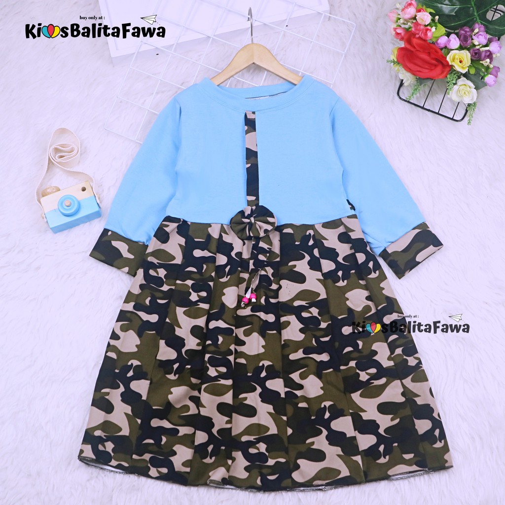 Dress Valencia uk 7-8 Tahun / Dres Anak Lengan Panjang Baju Anak Perempuan Motif Adem Fashion Kids