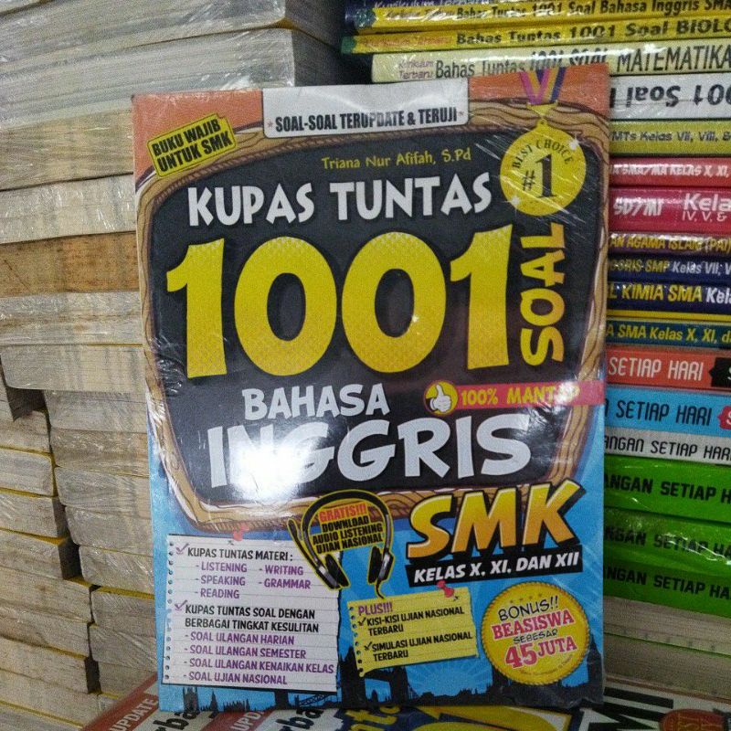 Kupas tuntas 1001 soal bahasa Inggris SMK kelas 10,11,12.   mp6