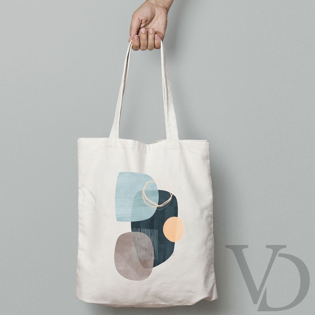 TOTE BAG KANVAS MOTIF ABSTRACT ART TERBARU / AESTHETIC TOTE BAG / TAS BELANJA MOTIF ABSTRAK