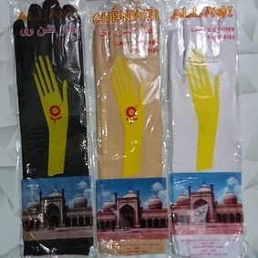 (12 Pasang) Sarung Tangan Muslimah Fullfinger Perlusin