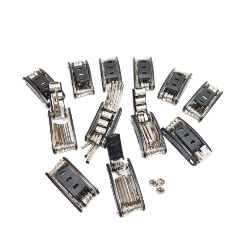 Obeng Pocket /  16 in1 Pocket Tools set Stainless s1 / Kunci Set Obeng Lipat 16 in 1 Kunci Shock Skuter Motor Sepeda kunci L/Alat reparasi sepeda SerbaGuna 16 in 1 multifungsi Repair tools Obeng kunci L lengkap Stainless