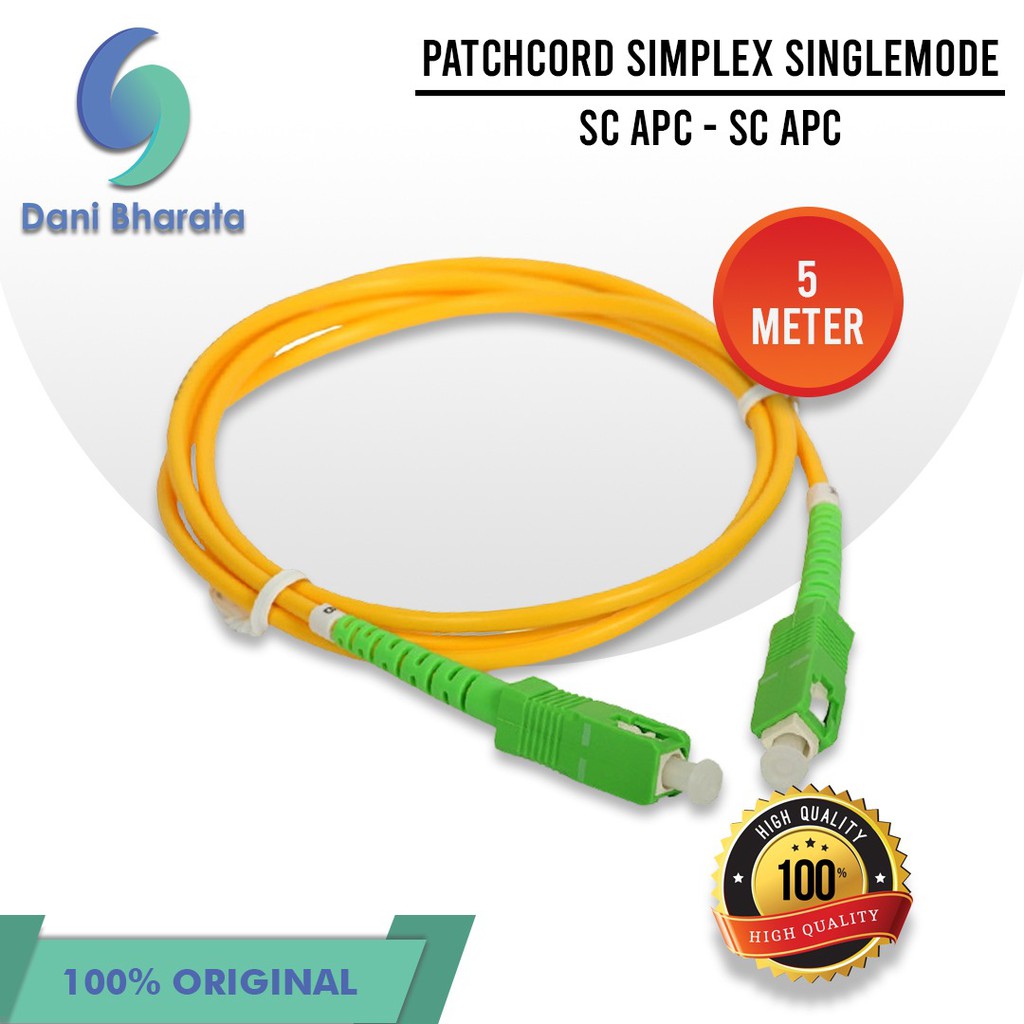 Kabel Patch Cord Patchcord SC-APC to SC-APC Simplex SM 5 Meter