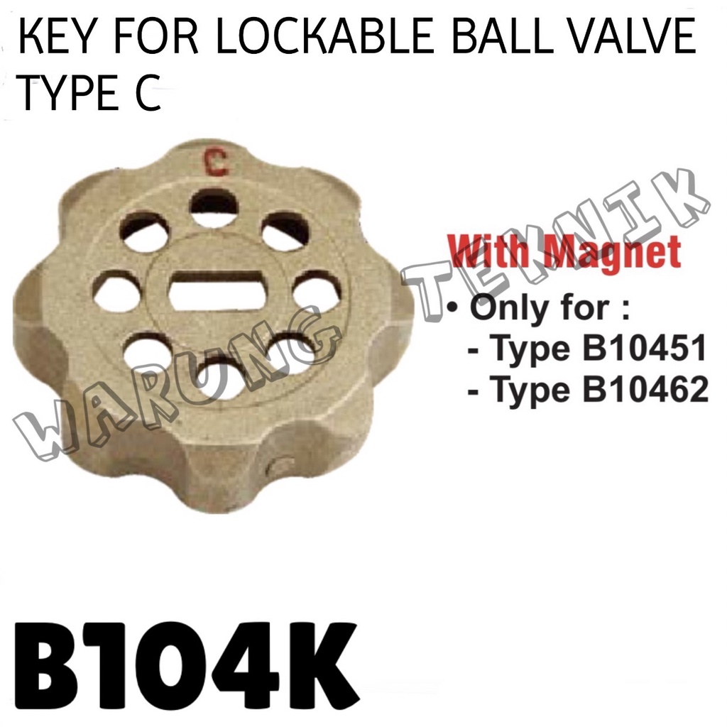 SAILING B104K MAGNETIC KEY FOR LOCKABLE BALL VALVE TYPE C KUNCI PAM TIPE C