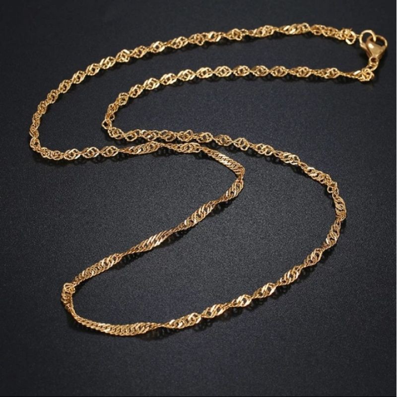 Kalung Titanium wanita Rantai gold anti karat