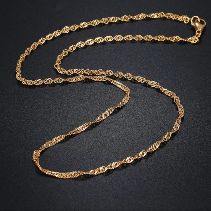 Kalung Titanium wanita Rantai gold anti karat