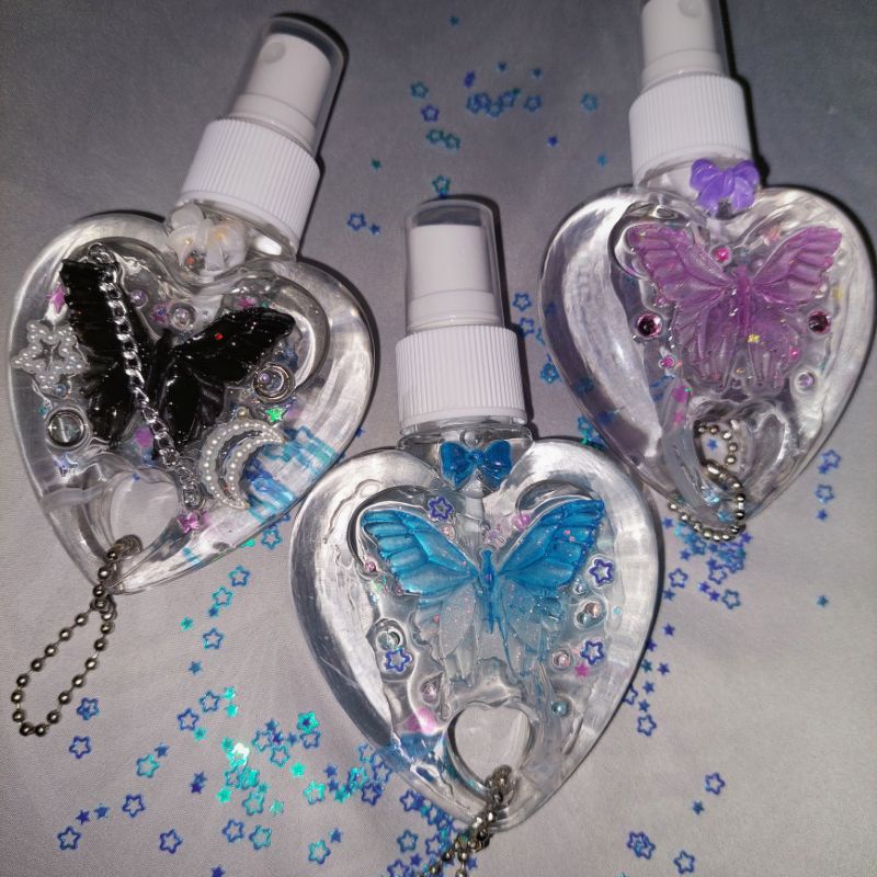 HEART ALCOHOL HAND SANITIZER REFILLABLE KPOP SPRAY BOTTLE RESIN - prettyheartlab