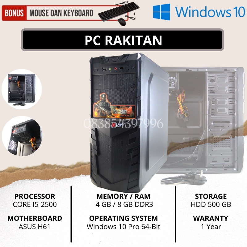 TURUN HARGA PC RAKITAN MURAH CORE i5-2500 RAM DDR3 4GB DAN 500 GB HDD GARANSI FREE INSTALL WINDOWS