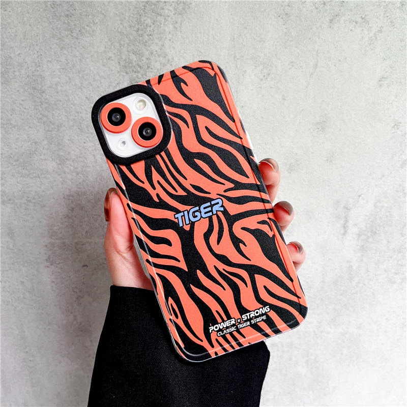 Soft Case TPU Motif Harimau Untuk iPhone 13 12 11 Pro Max X Xs Max XR 8 7 Plus