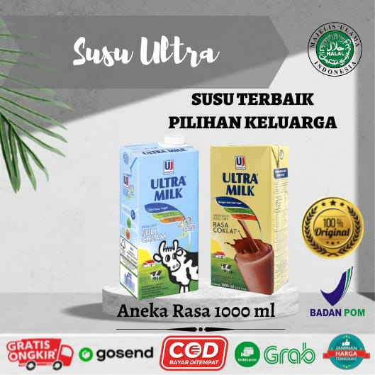 

Susu Ultra Milk Segar UHT Full Cream 1 Liter / 1000 ml