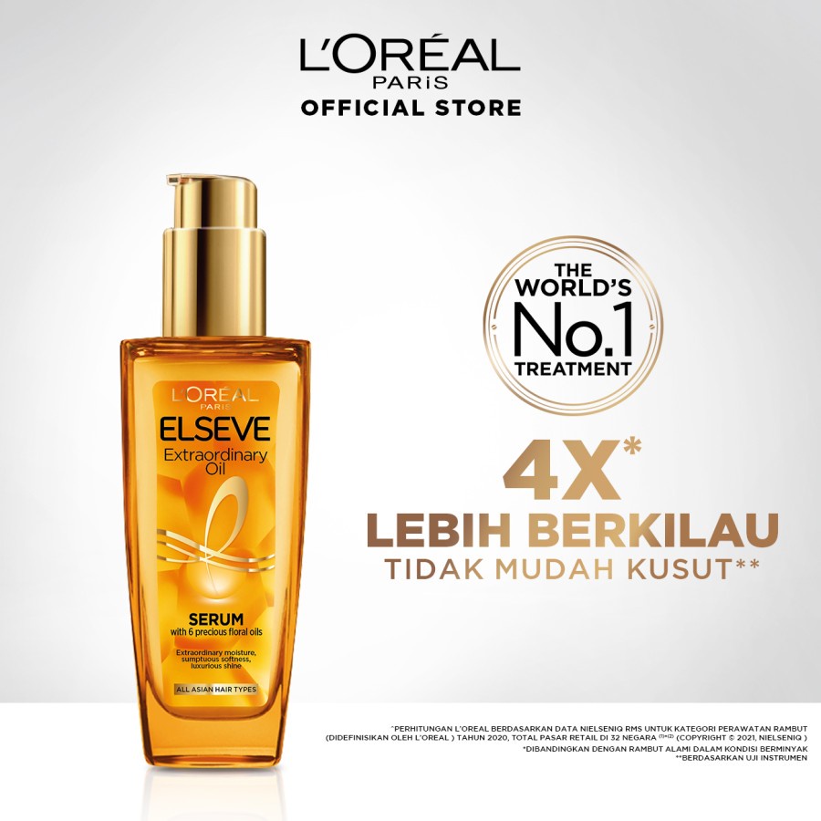 Jual Loreal Paris Elseve Extraordinary Oil Hair Serum Gold 100 Ml Lebih Berkilau Cb Shopee 9266