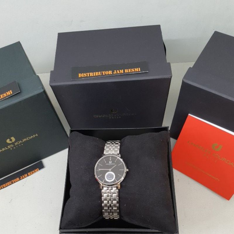 Jam Tangan Wanita Charles Jourdan CJ1032-2332 Silver Dial Grey Stainless Quartz