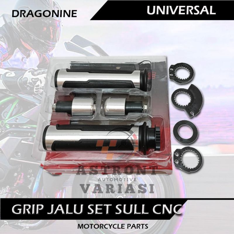 Handgrip Grip Jalu Barracuda Dragonine Satu Set Full CNC Handfat Universal Semua Motor Nmax Vario Beat Mx King Pcx Ninja