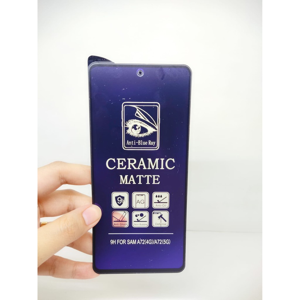 CMAB Ceramic Matte AntiBlue Samsung A21 A21S A31 A32 4G A51 A52 A72 Anti Gores Glare Full Layar No Sidik Jari