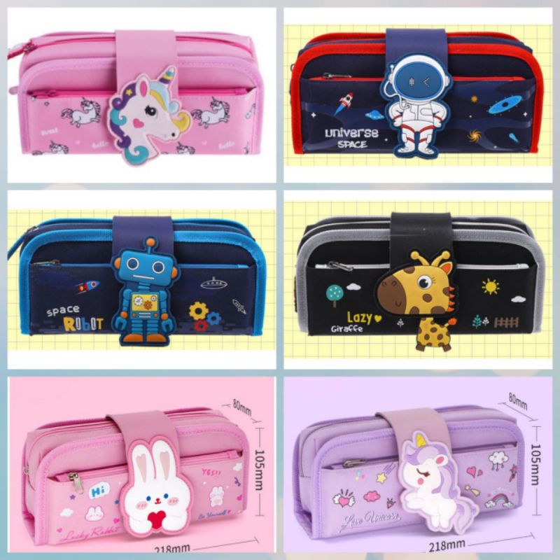 Tempat pensil mirip smiggle kanvas/pencil case