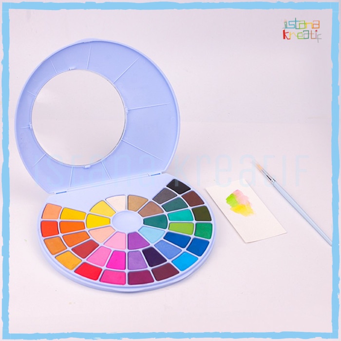 

(TERLARIS) Miya Himi Watercolor Cake | 38 Color - Biru Muda