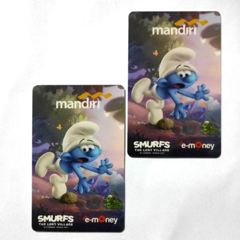 Mandiri eMONEY SMURF THE LOST VILLAGE ORI /Like eTOLL Tapcash Flazz or Brizzi