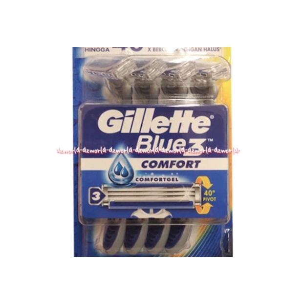 Gillette Blue 3 Comfort Comfortgel isi 4pcs Pisau Cukur Alat Cukur Pria Cowok Gilete Gillete Blue Shave Razor 40pivot Gilette Biru