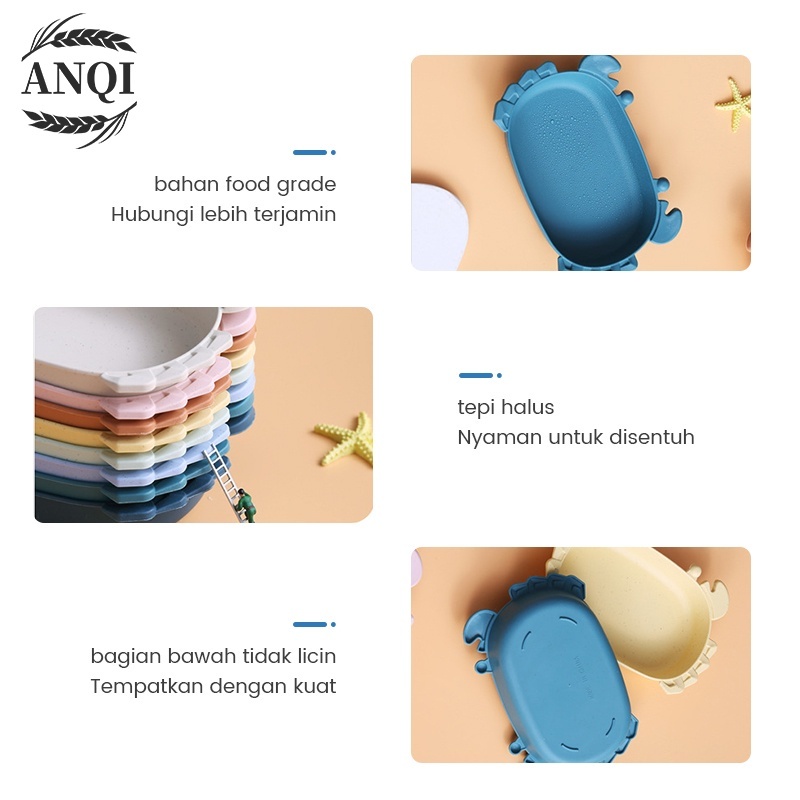 ANQI 1888 piring Cartoon Animal 3D Tableware Set Peralatan Makan Bayi Baby Kado Anak Perlengkapan Bayi VS-89