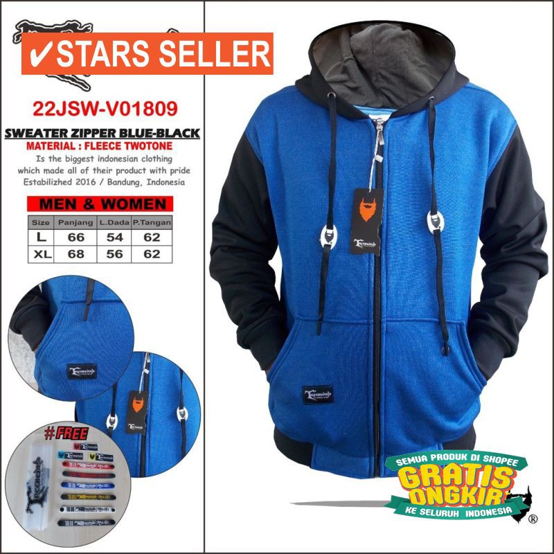 JAKET TERLARIS PRIA REMAJA TEBAL BOLAK BALIK / TREEBEARD JAKET HOODIE ZIPPER PRIA