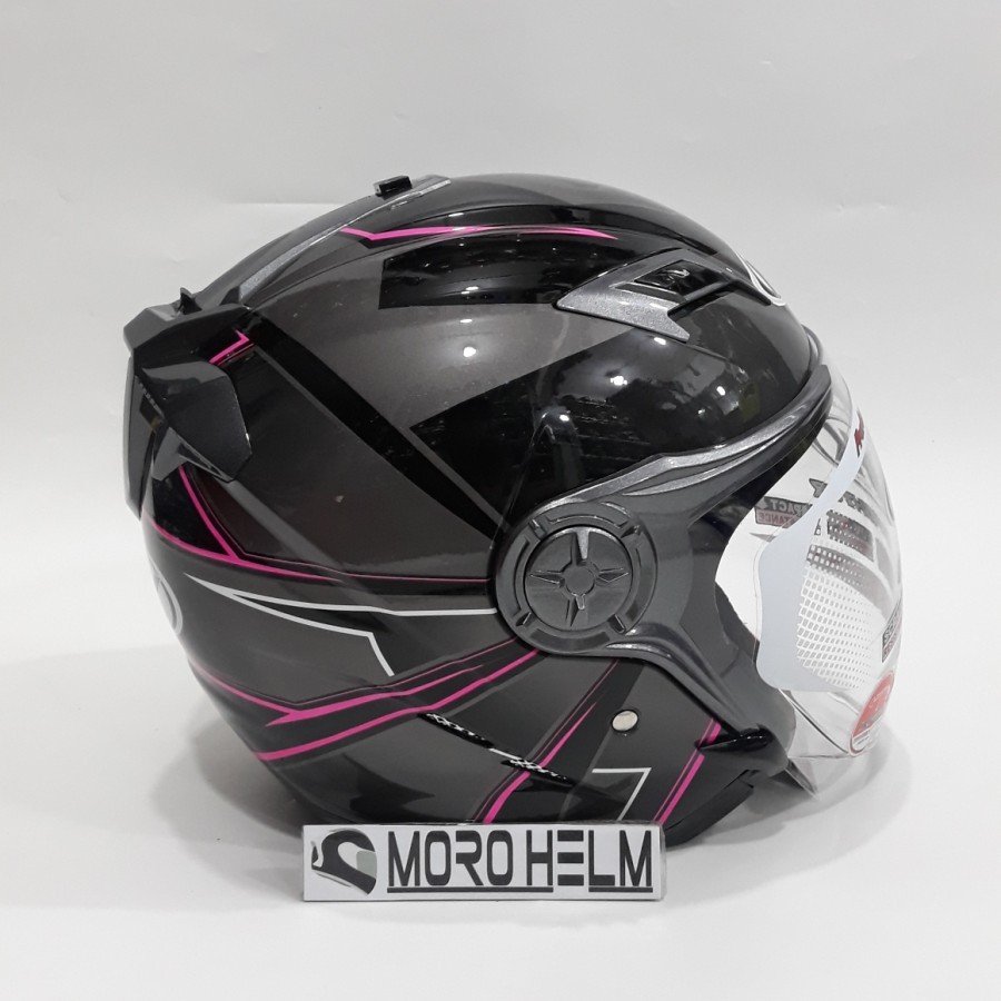 helm nhk gladiator hawk black pink