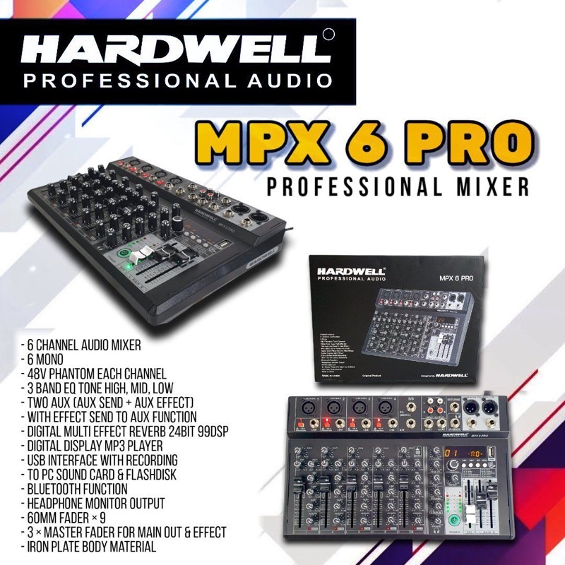 Mixer Hardwell MPX 6 Pro original MPX6PRO MPX 6pro MPX6 pro terbaik