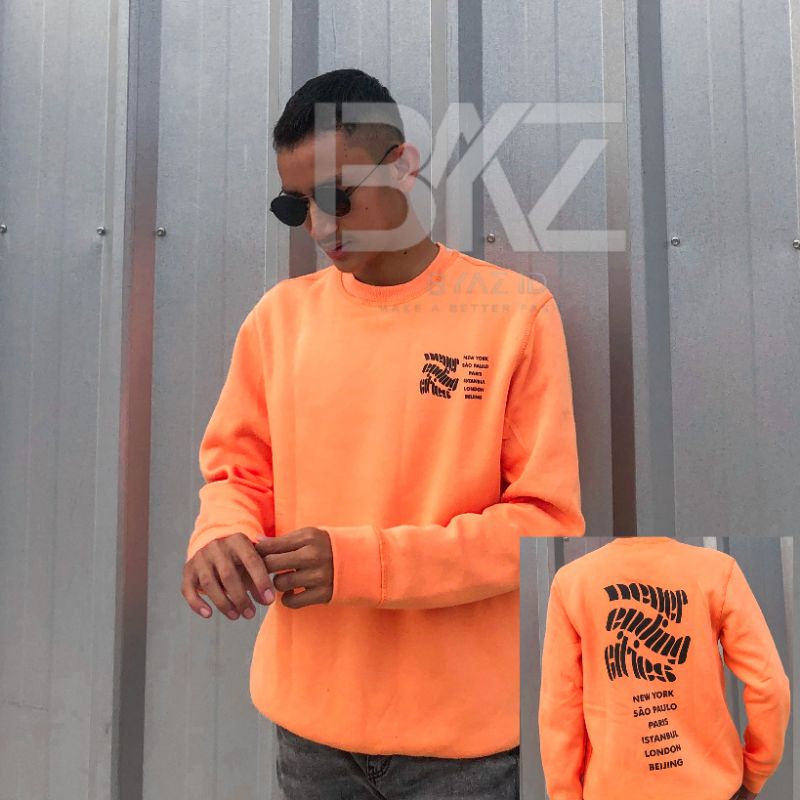 Crewneck Never Ending cities Orange H*M