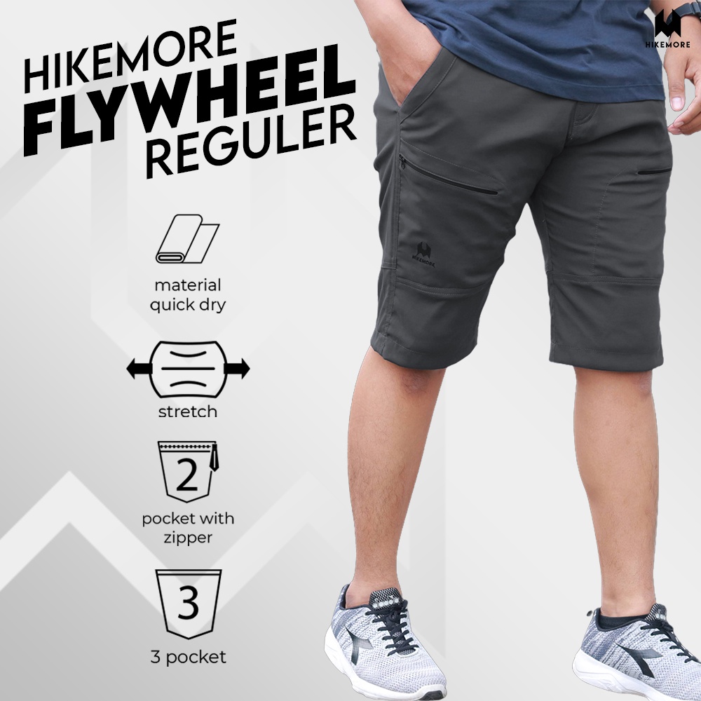 Hikemore Flywheel Reguler Celana Pendek Gunung Outdoor Quickdry Dry Fit Original