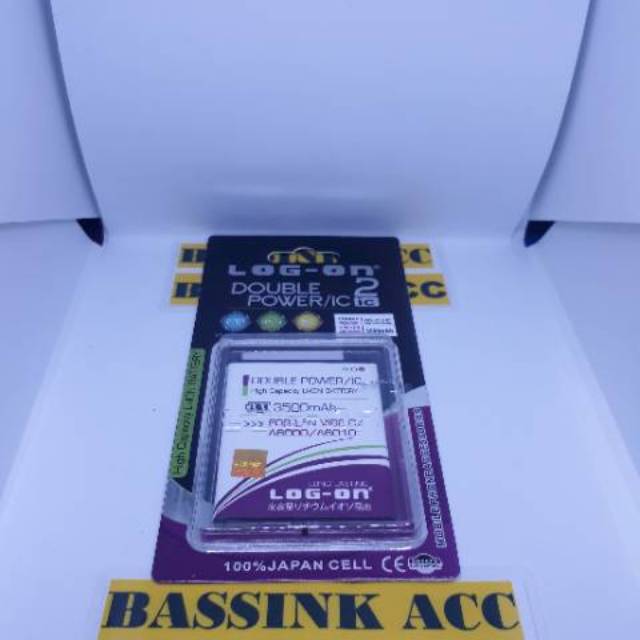 Baterai Log on Lenovo A6000 A6000 Plus A6010 Vibe C Batre Double Power Double IC