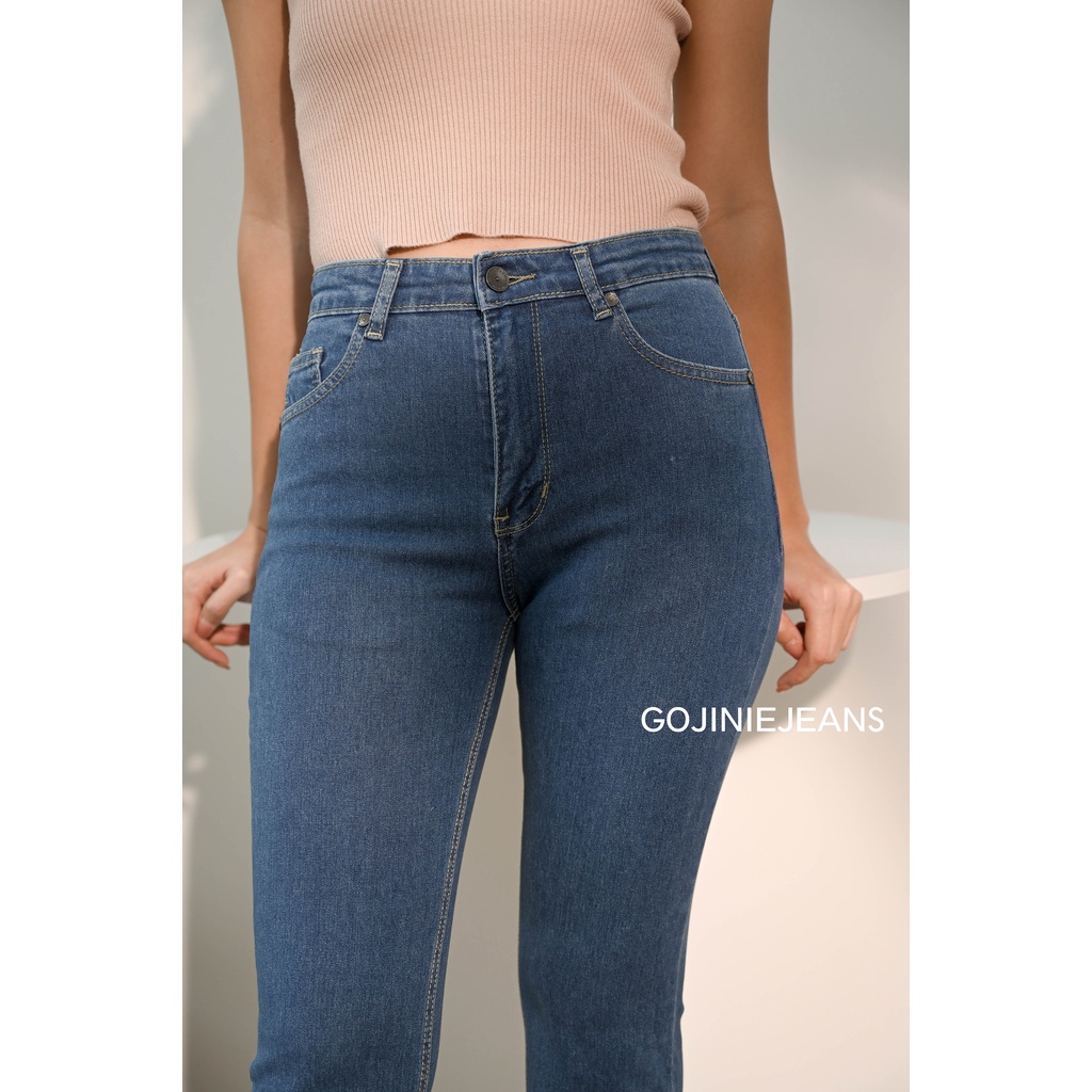 GOJINIEJEANS - Highwaist Cutbray Buka Kaki Bawah - 4766 - NO PROBLEM