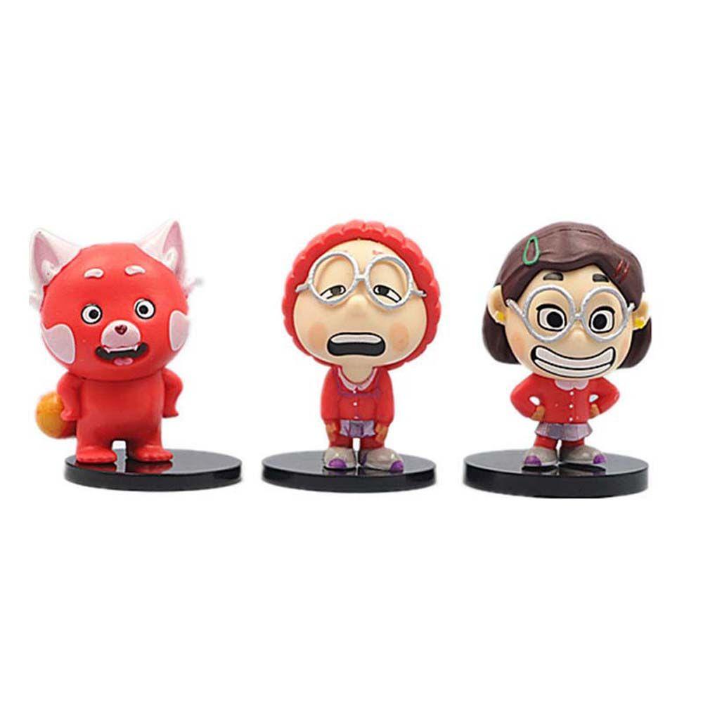 LANFY Turning Red Encanto Untuk Anak Kartun PVC Ornamen Desktop Meillin Pixar Turn Red Model Toys Model Dekorasi Kue Figuals