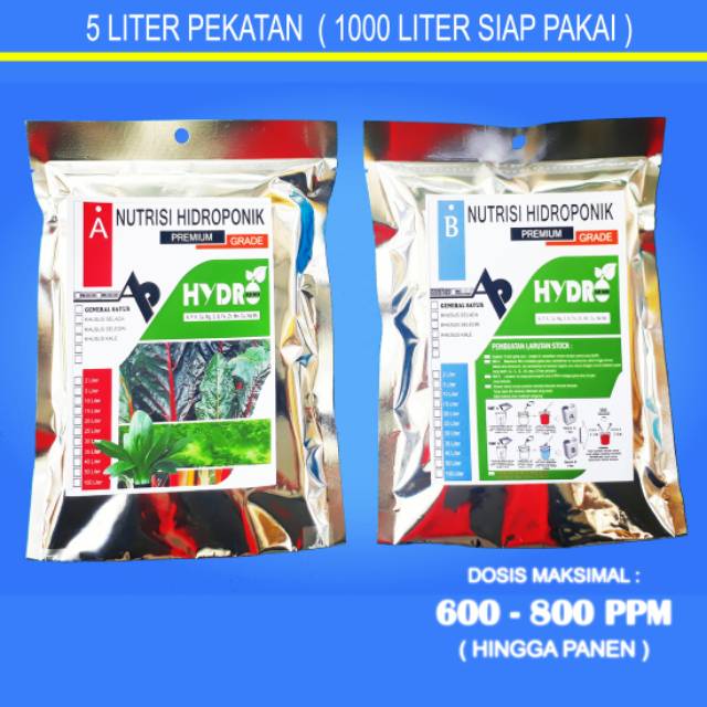 Nutrisi AB Mix Hidroponik Sayur Daun 5 Liter General Sayuran / AB mix Premium Grade | 1000 liter ab mix AP HYDRO