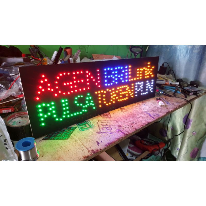 Lampu Tulisan Agen BRILink Pulsa Token PLN