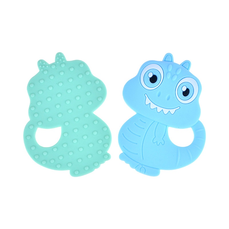 Mary Mainan Teether Bayi Bentuk Kartun Dinosaurus Bahan Silikon Food Grade BPA Free