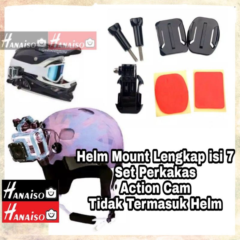 Medan Termurah Paket Chin Strap Helmet Mount Set Mounting Chest Strap Helm Mount HP GoPro Osmo Action Cam