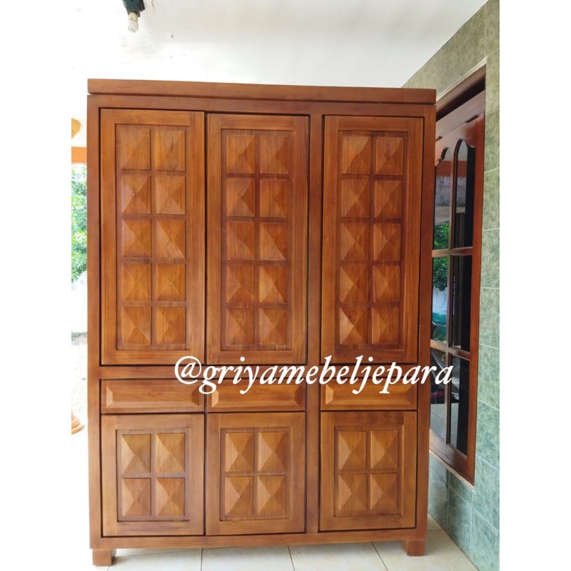 lemari minimalis kayu jati jepara