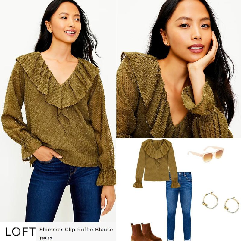 Lft shimmerry  ruffle blouse