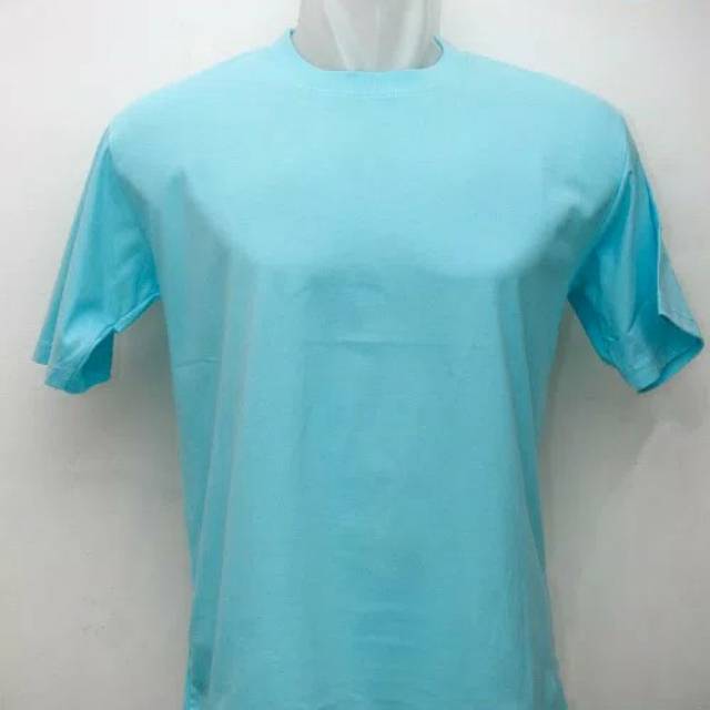 baju kaos lengan pendek biru tosca