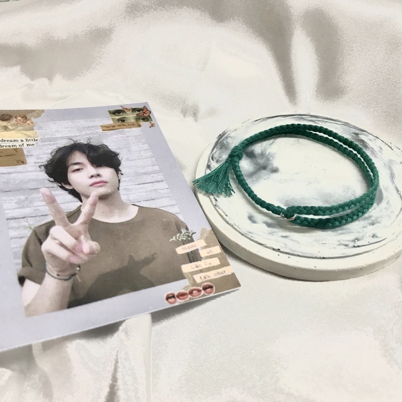 Gelang BTS V (FREE PHOTO CARD) - Teahyung / Gelang tali kepang BTS