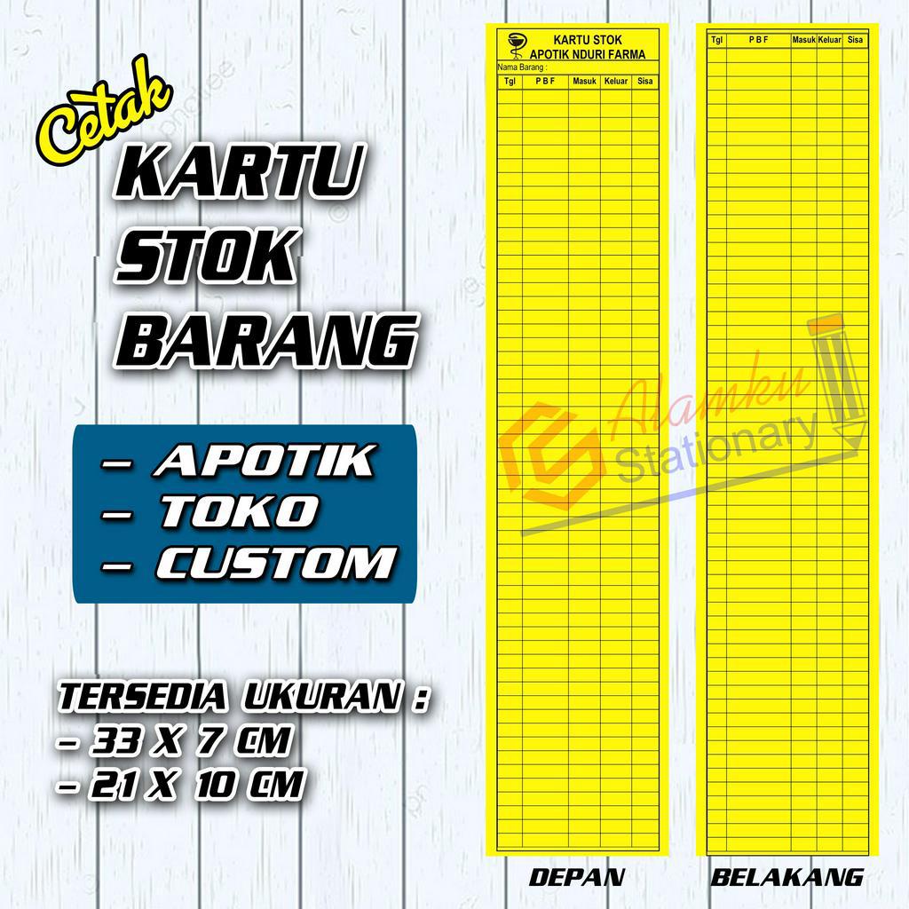 

Kartu Stok Barang Apotik Toko