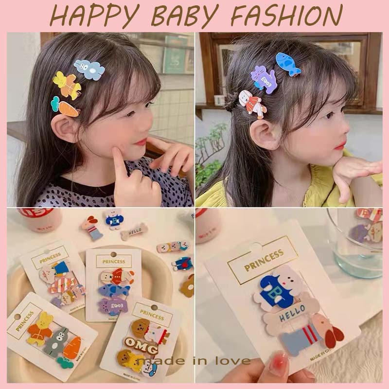(HappyBaby )3PcsJepitan Rambut F09 Transparan dan unik/Import