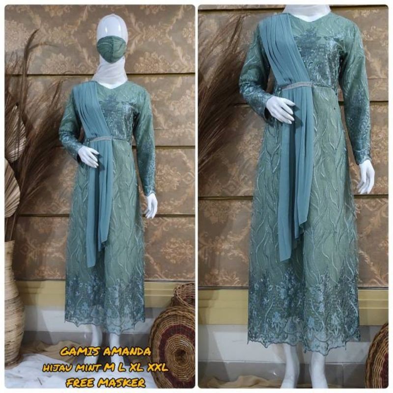 GAMIS TILLE AMANDA/GAMIS SELENDANG/GAMIS PESTA/BY LC