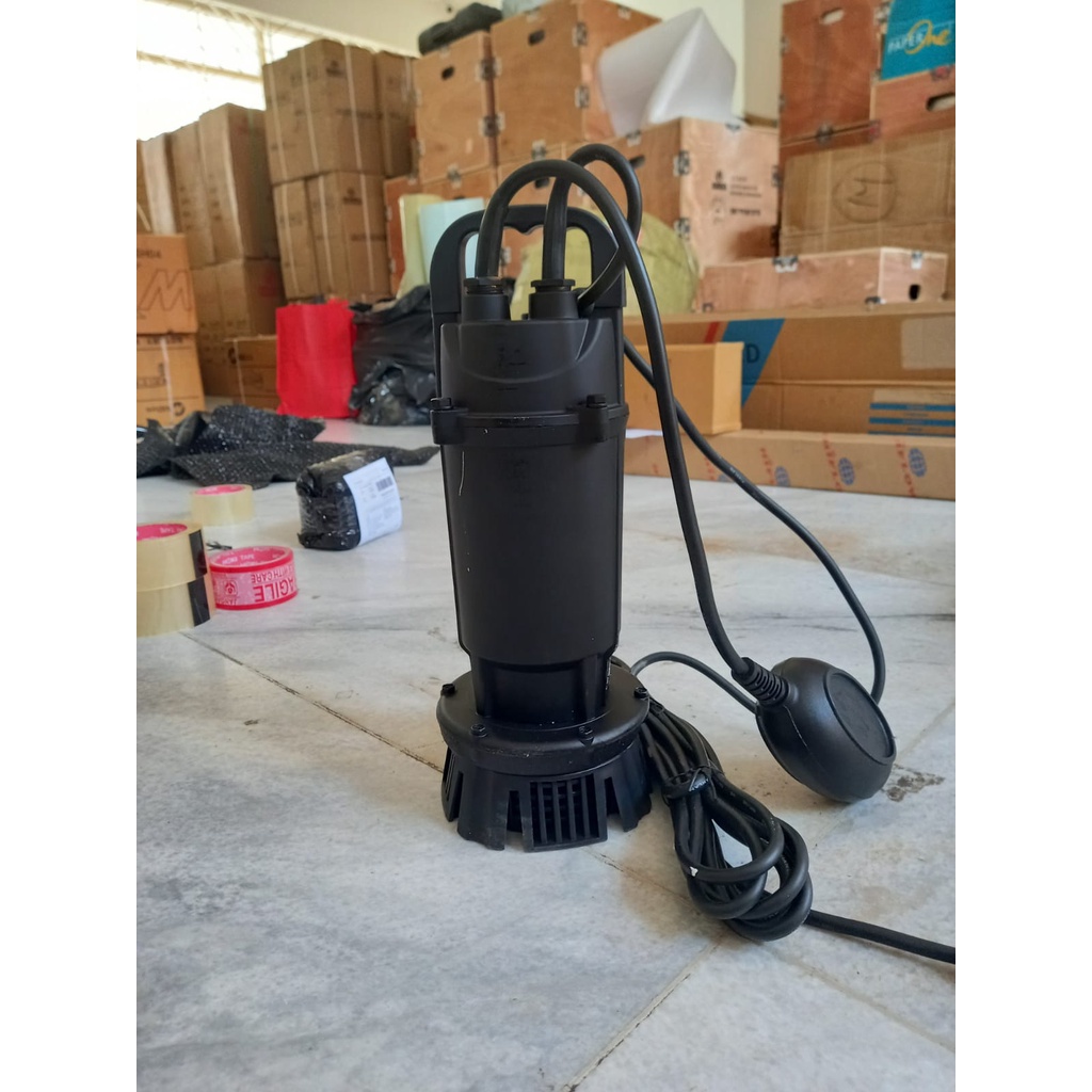 MAXPUMP QDX1.5-16-0.37 + FLOAT Mesin Pompa Celup Air Kotor 370WATT Submersible Water Pump Otomatis Kolam Ikan 1inch